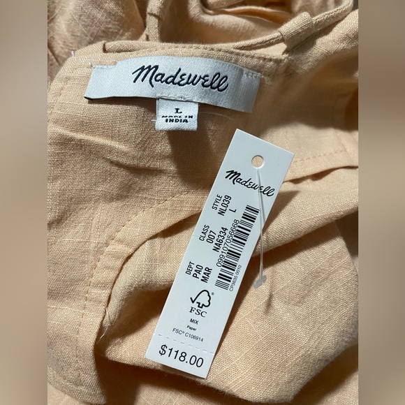 Madewell Embroidered Lace-Up Back Top Large - Picture 5 of 7